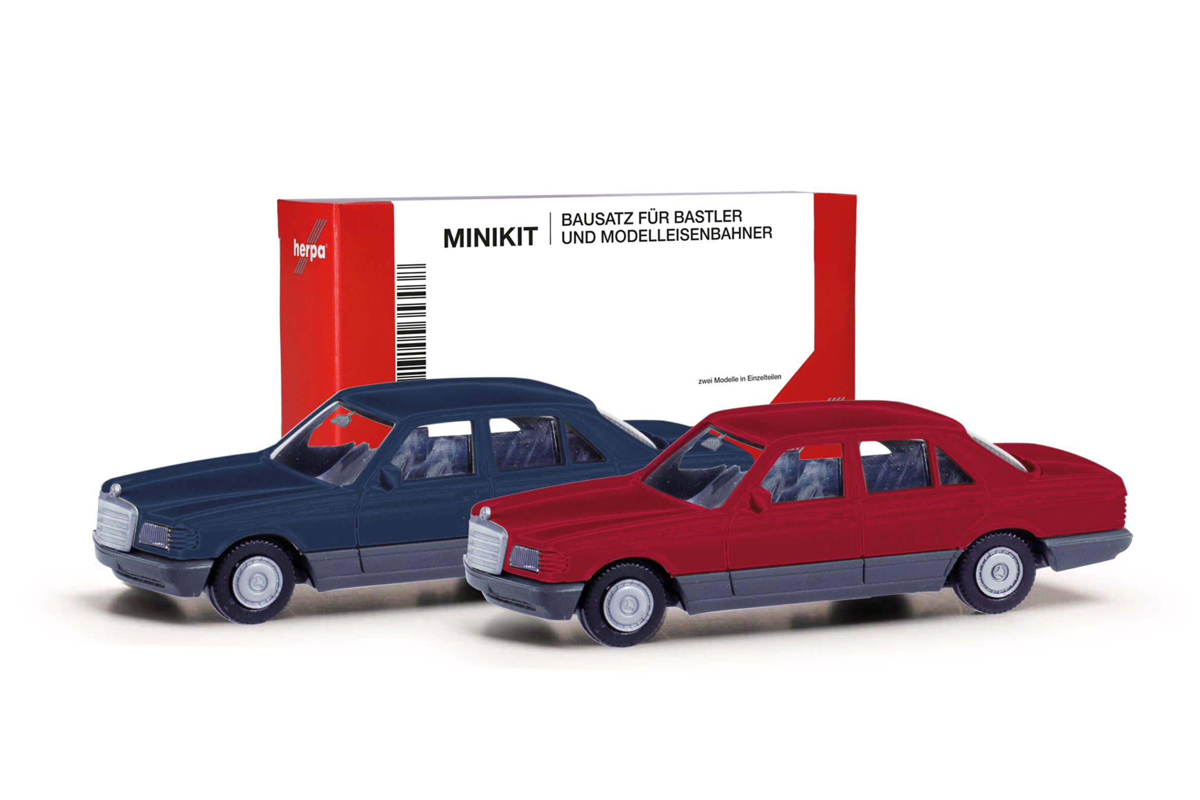 013727-004 MiniKit: MB S-Klasse (W126) blau/weinrot