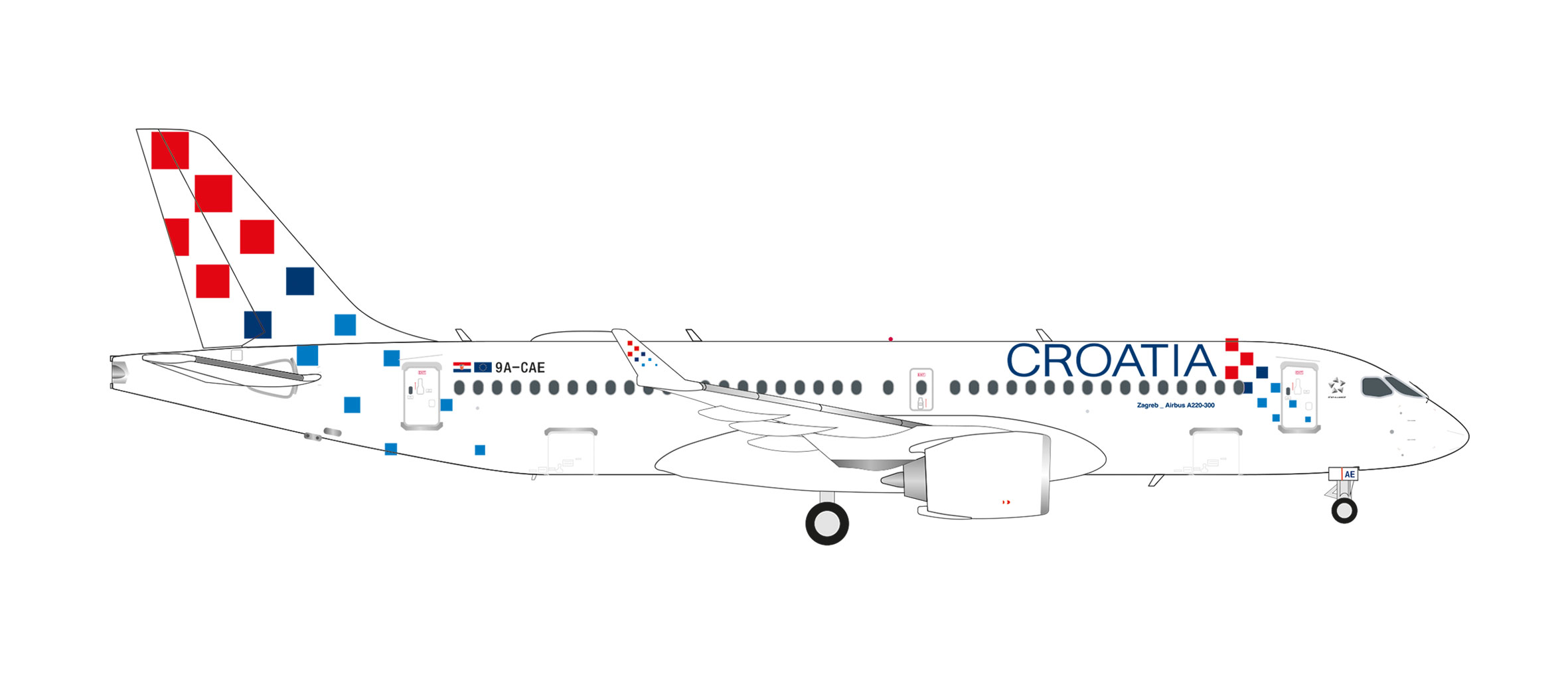 573757 Airbus A220-300 Croatia Airlines