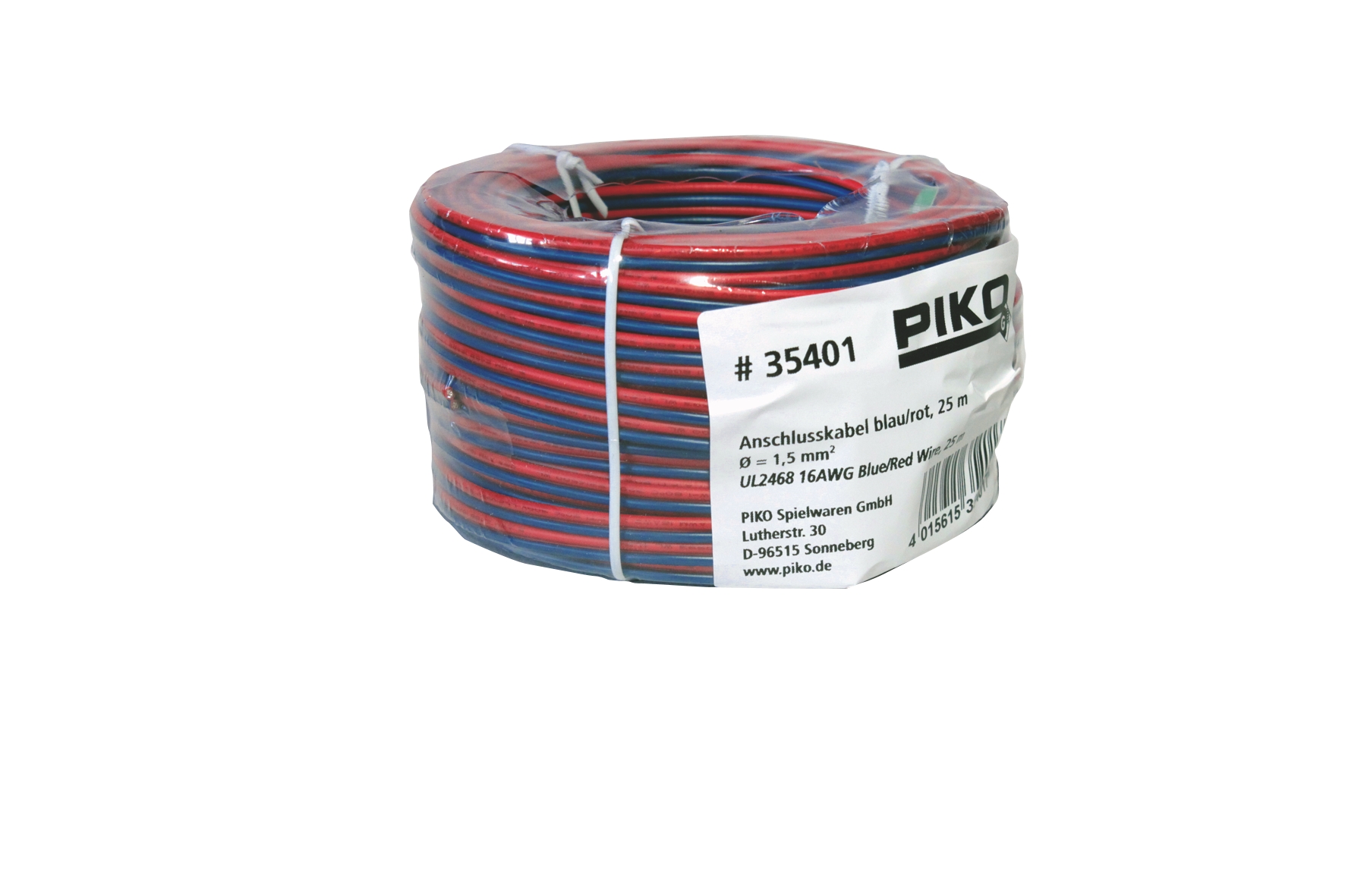35401 Anschlusskabel rot/blau, 25 m
