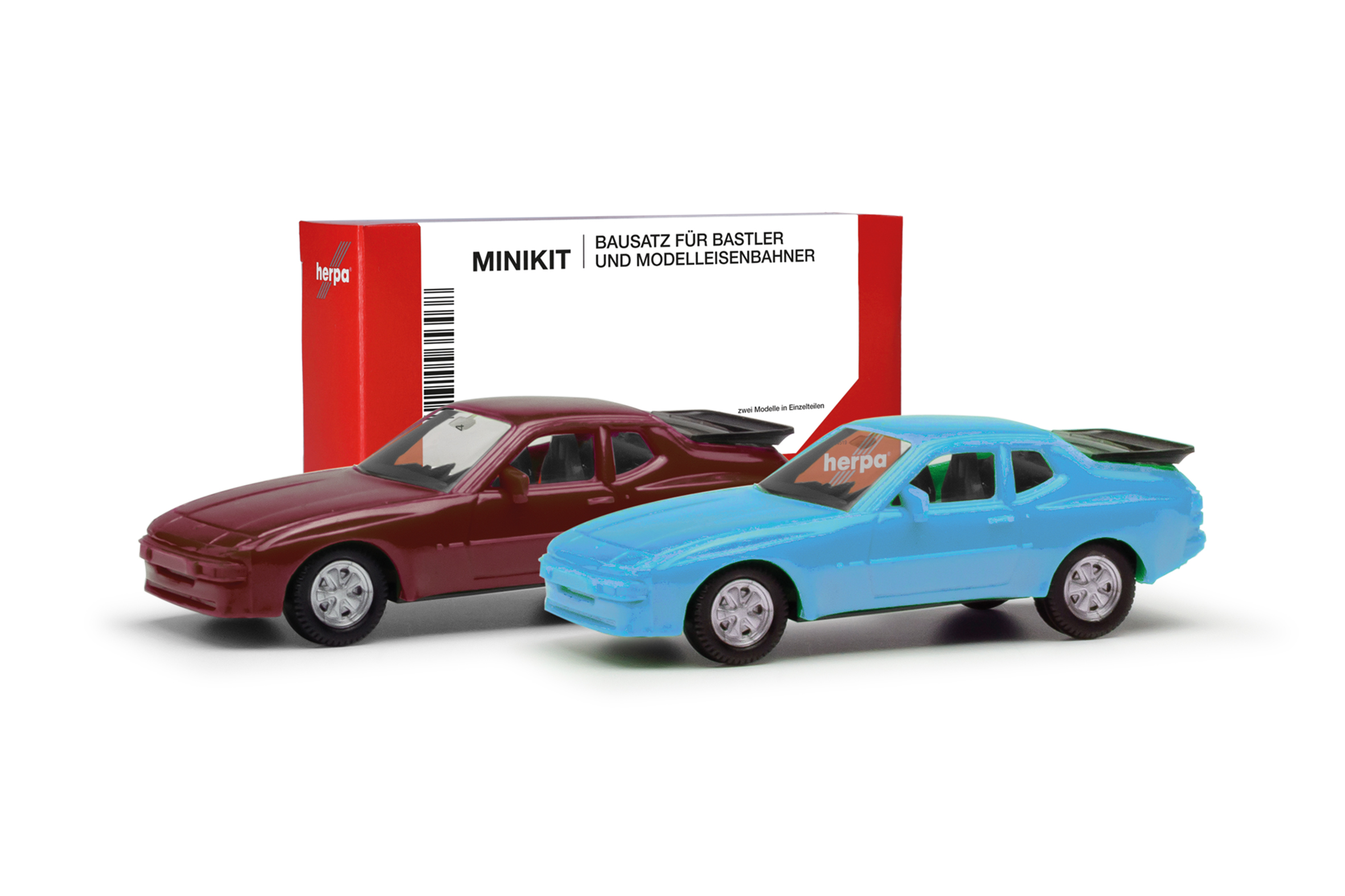 012768-004 2er Set MiniKit: Porsche 944 blau/rot