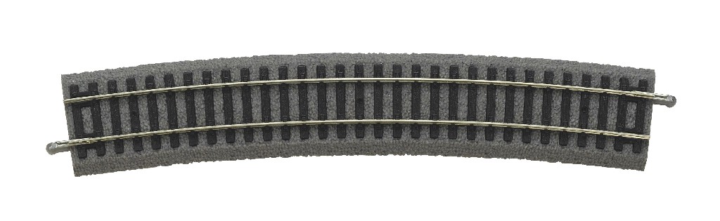 55419 Gebogenes Gleis mit Bettung R9 908 mm