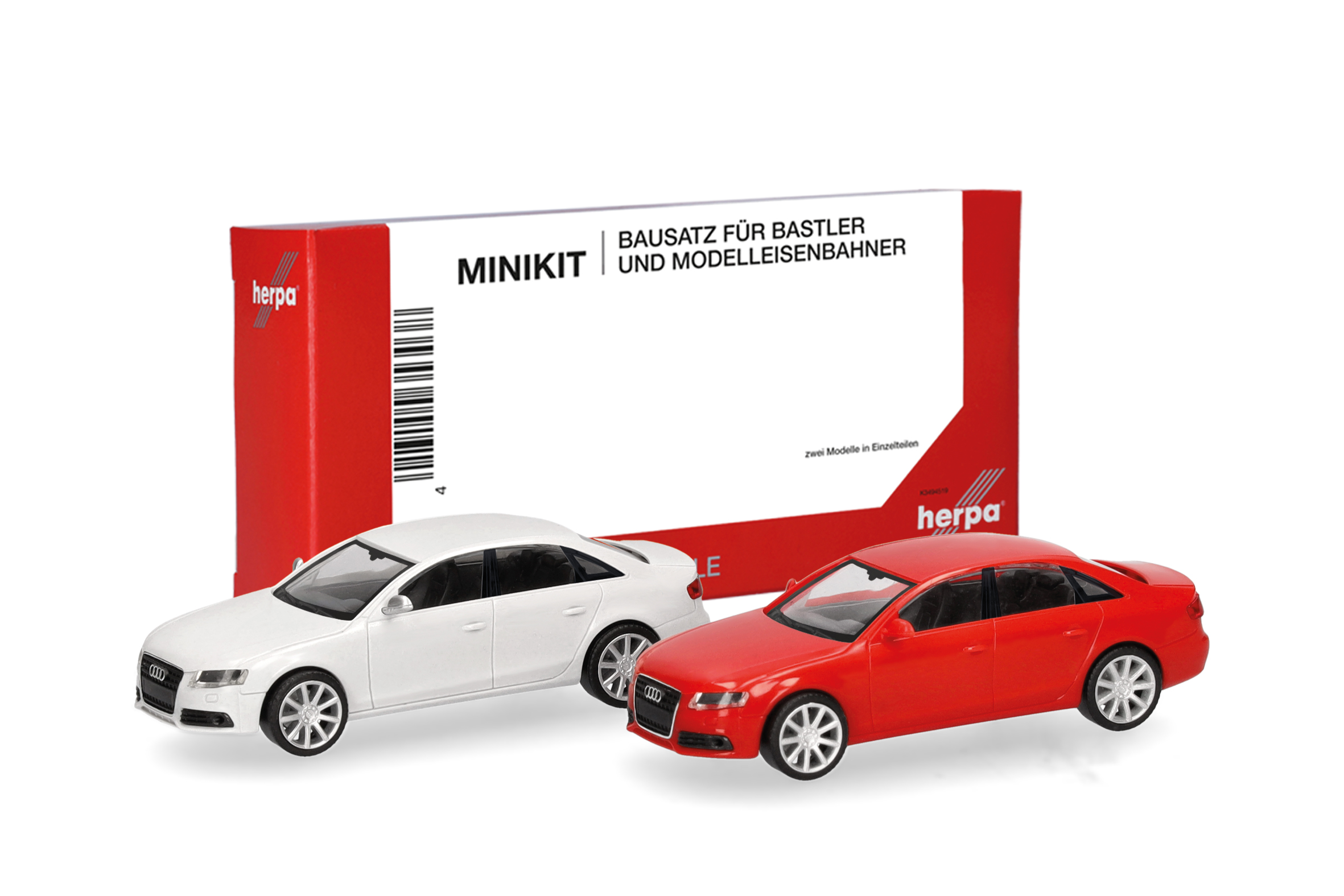 014144 MiniKit: Audi A4 Limousine weiß/rot