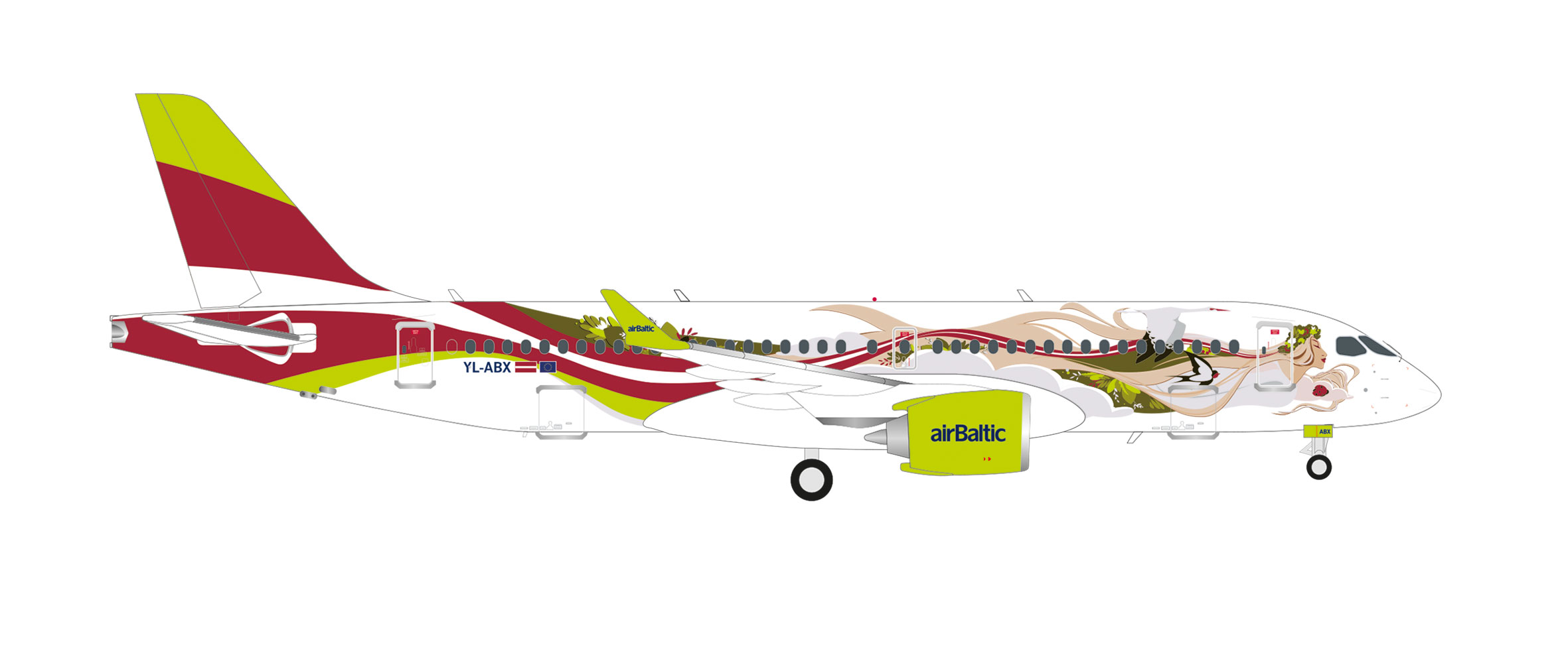 562850 Airbus A220-300 airBaltic / 50th A220